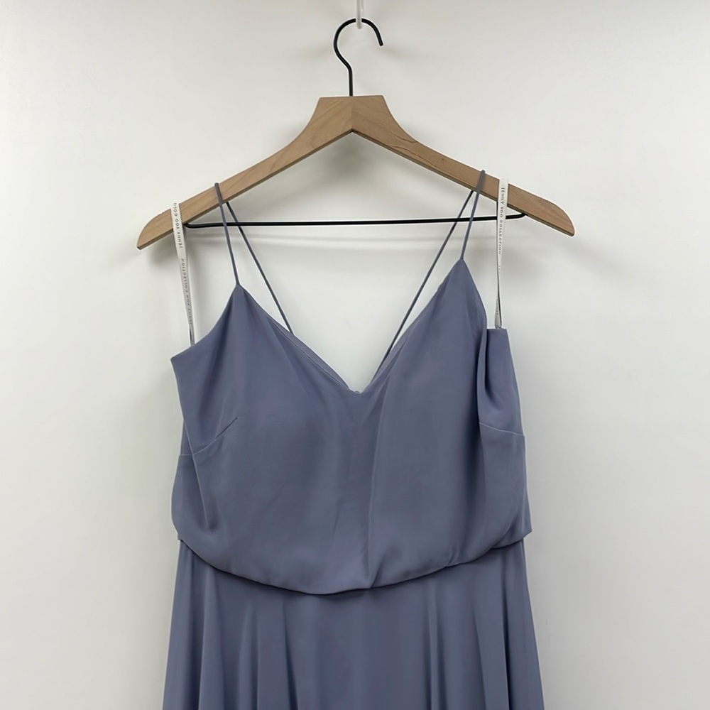 Jenny Yoo Slate Blue Spaghetti-Strap Chiffon Maxi Dress - Picture 5 of 12